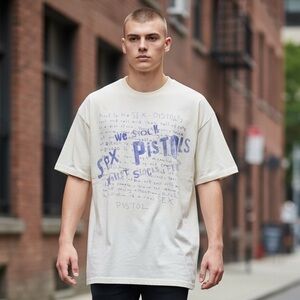 Sex Pistols Punk Rock Graphic T Shirt Mens Small White New Without Tags